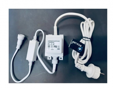 Трансформатор импульсный RichLed, 220/24 В, IP65, герметичный, 300 Вт, белый провод 1.5м