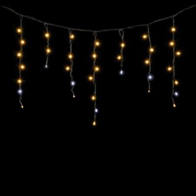 Светодиодная бахрома Laitcom 3,1 x 0,5 м, черн.провод каучук, 120 led, IP65, желтый с мерц