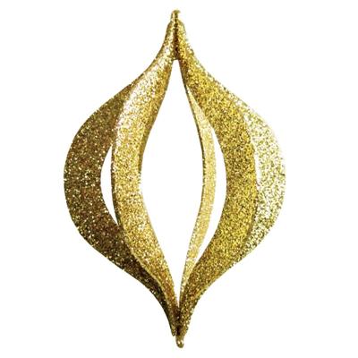 Елочная фигура Сосулька складная 3D, 51 см, цвет золотой