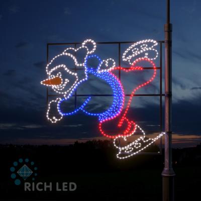 Светодиодная консоль Снеговик конькобежец RichLed