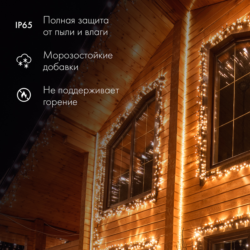 Качественная картинка Дюралайт NEON-NIGHT двухжильный 230В 13мм 24 LED/м БЕЛЫЙ мерцание Эконом
