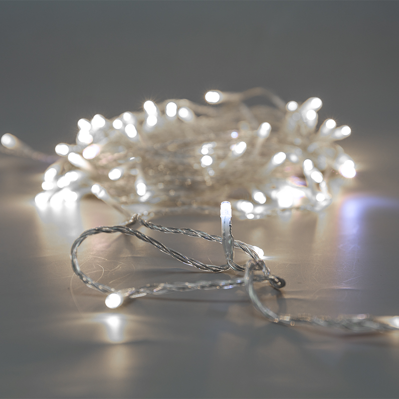 Качественная картинка Гирлянда Нить 10м, с эффектом мерцания, прозрачный провод, IP44, 230В, диоды БЕЛЫЕ
