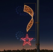 Светодиодные уличные консоли ко Дню победы Rich LED. Тип 9-6 т Золотой деколейс_ кр.звезда