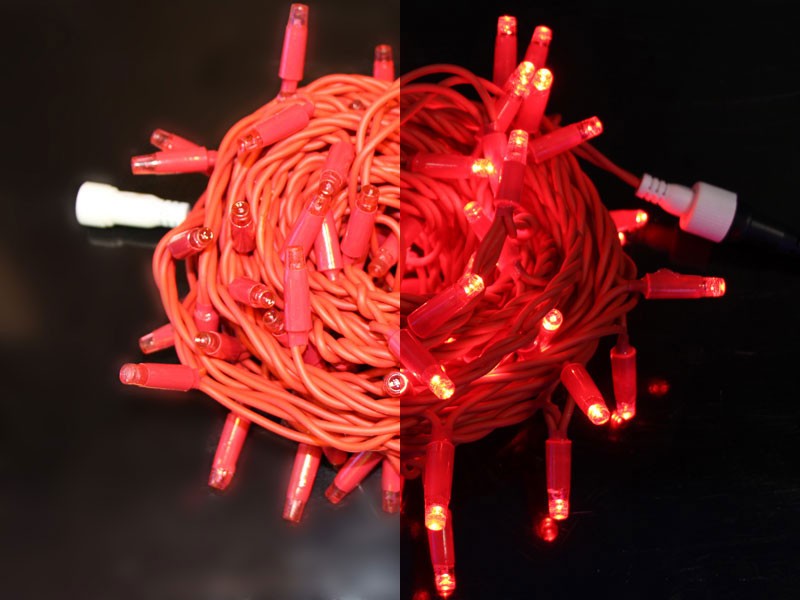 Качественная картинка Светодиодные гирлянды RichLed Нить 10 м, 220 В, пост. свеч, IP54, прозр.провод, цвет красный