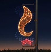 Светодиодная уличная консоль ко Дню победы Rich LED. Тип 9-2 т. Золотой деколейс_ кр.звезда