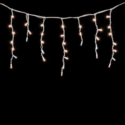 Светодиодная бахрома Laitcom 3,1 x 0,5 м, белый провод каучук, 120 led, IP65, экстра т.белый с мерц