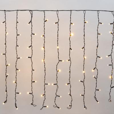 Светодиодный занавес NEON-NIGHT 2х0,8м ТЕПЛЫЙ БЕЛЫЙ, черный ПВХ, IP65, постоянное свечение, 230В