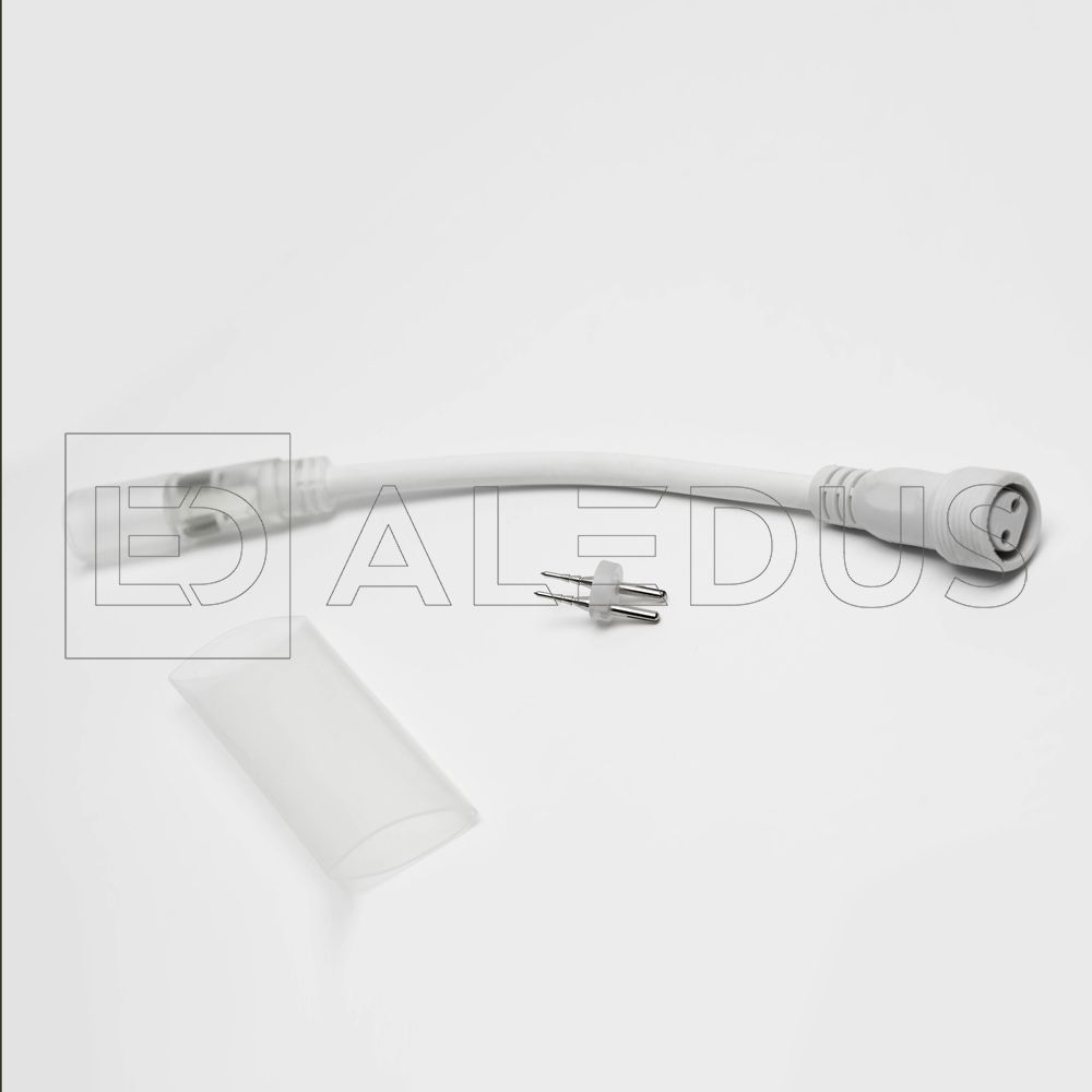 Качественная картинка Соединитель ALEDUS дюралайт-нить, белый, 2Pin