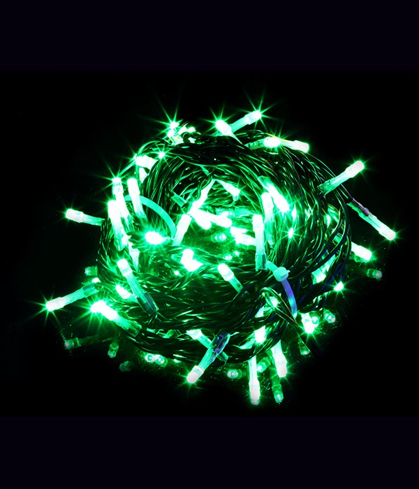 Качественная картинка Светодиодная нить Laitcom, 10м, 24V, 100 LED, IP54. черн. пр., зеленый