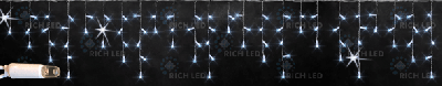Светодиодная бахрома Rich LED 3*0.9 м, мерцание, белый, герметичный колпачок