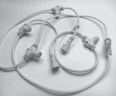 Соединительная шина Teamprof, 2 pin, Т-образный коннектор, 2,5 м, 5 лучей, белая