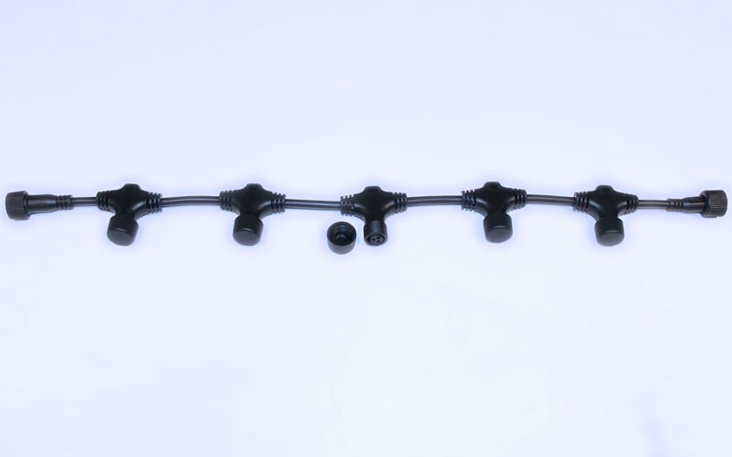Качественная картинка Разветвитель, 0.6 м, 5 лучей, 2 pin, 2-х проводной, черный