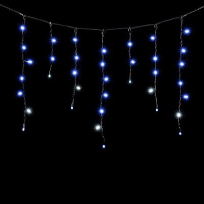 Светодиодная бахрома Laitcom с колпачком 3,1x0,5 м, черн.провод, 120 led, мерц белого диода, синий