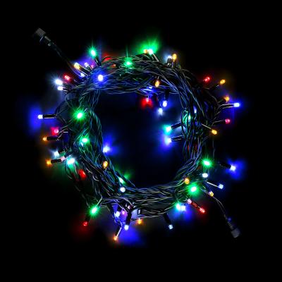 Светодиодная нить с колпачком Laitcom, 10м, 220В, 75 LED, провод черный каучук, IP65, разноцв с мерц