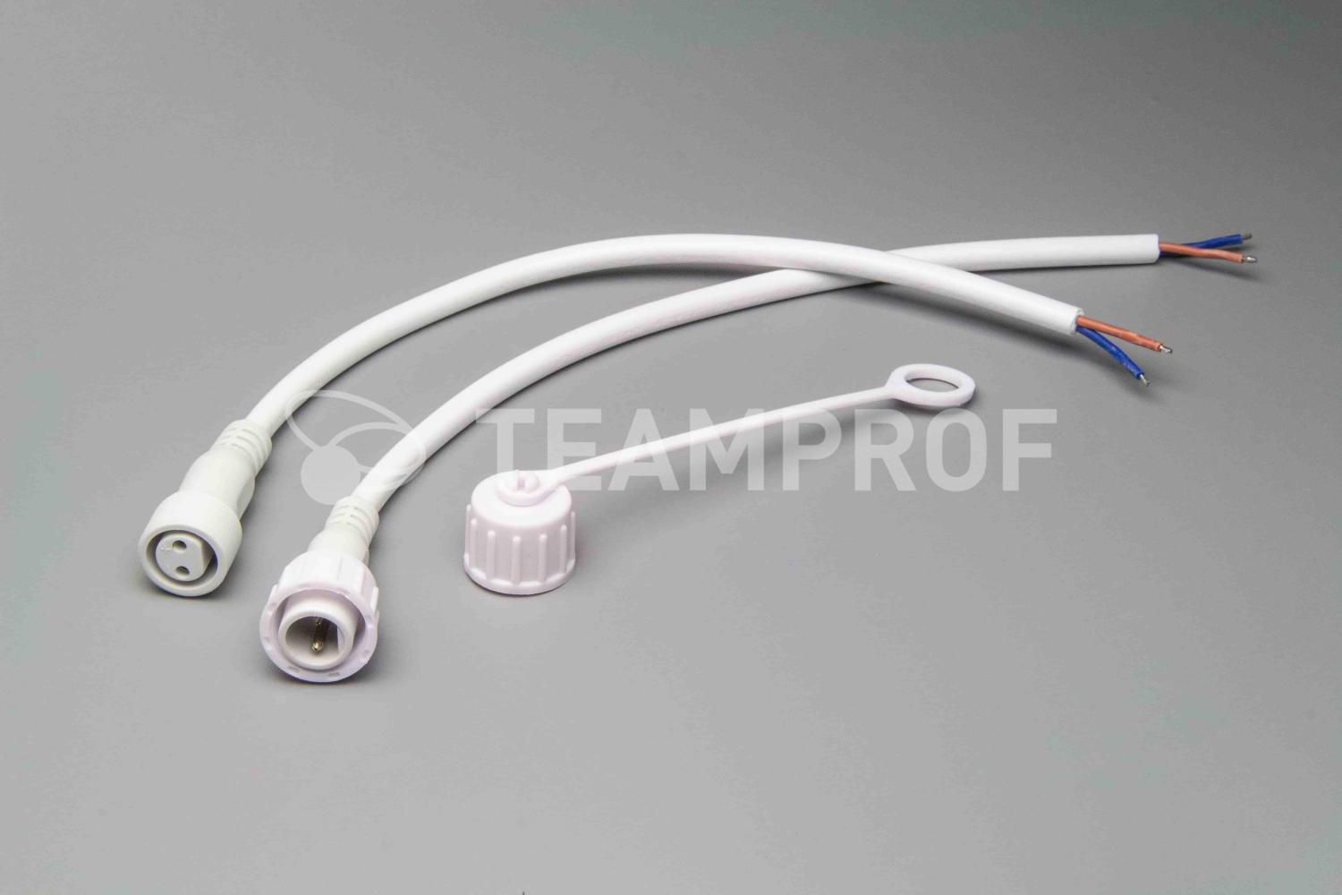 Качественная картинка Комплект коннекторов Teamprof папа-мама, 2 pin, 60см, белый
