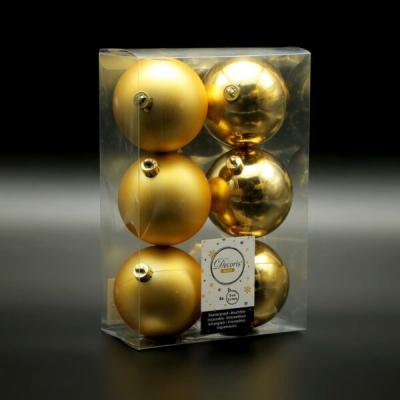 Набор пластиковых шаров Laitcom, 80 мм, 6 шт, светло-золотой