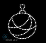 Световая 2Д Елочная игрушка RichLed Шар круглый (дюралайт), 24В, белый