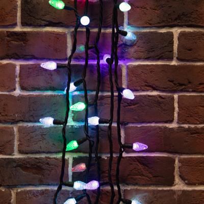 Гирлянда светодиодная Мультишишки Ø23мм 10м RGB черный каучук IP67 быстрая смена цвета 230В