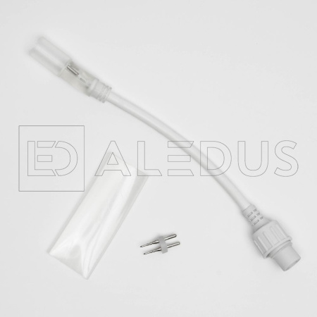 Качественная картинка Соединитель ALEDUS нить-дюралайт, белый, 2Pin
