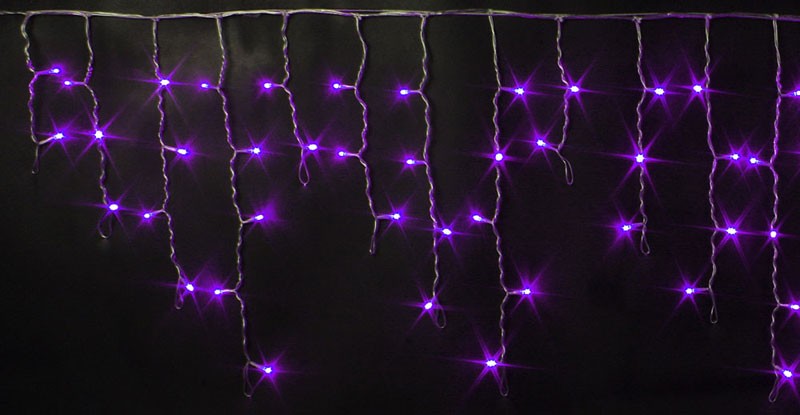 Качественная картинка Светодиодная бахрома Rich LED 3*0,5 м, 220 В, пост. свечение, цвет фиолетовый, IP54, прозр. провод