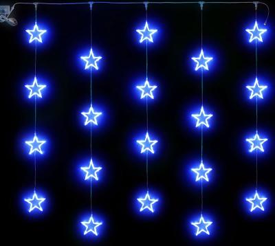 Светодиодный узорный занавес Rich LED Звезды, 2*2, IP54, цвет синий