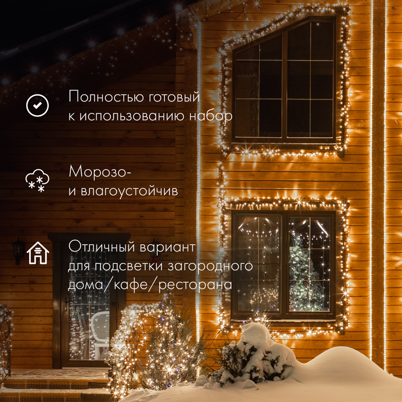Качественная картинка Дюралайт NEON-NIGHT фиксинг (2W), 24 LED/м, теплый белый, 25 м