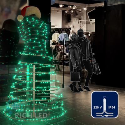 Светодиодные гирлянды RichLed Нить 10 м, 220 В, пост.свеч, IP54, прозр.провод, цвет зеленый
