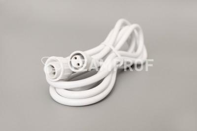 Удлинитель Teamprof 2 м, 2  pin, 2-х проводной, белый. Для: нитей 10 м, бахромы, занавесов