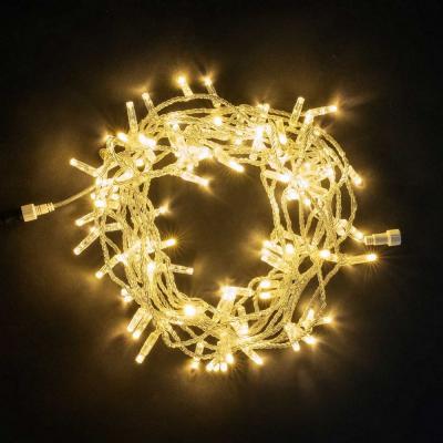 Светодиодная нить с колпач. Laitcom 10 м, 220В, IP65, 100 led прозр провод, (мерц БЕЛ.ДИОД), т.белый