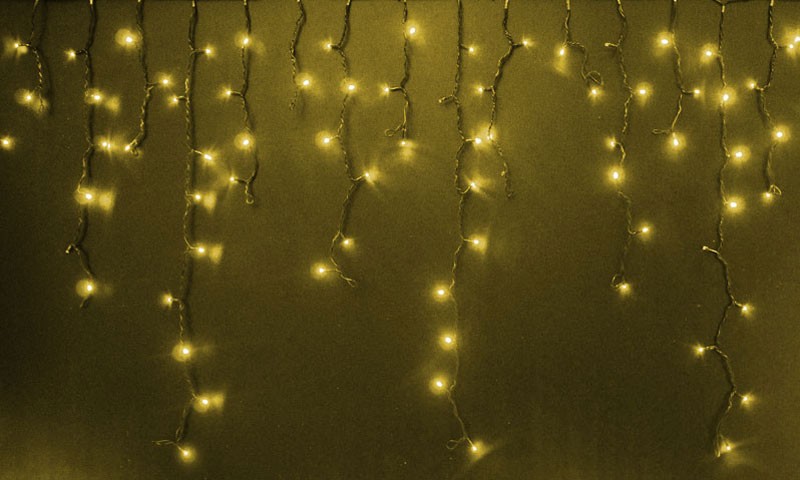 Качественная картинка Светодиодная бахрома Rich LED 3*0,9 м, 220 В, мерцание, IP 65, герметичный колпачок, цвет желтый
