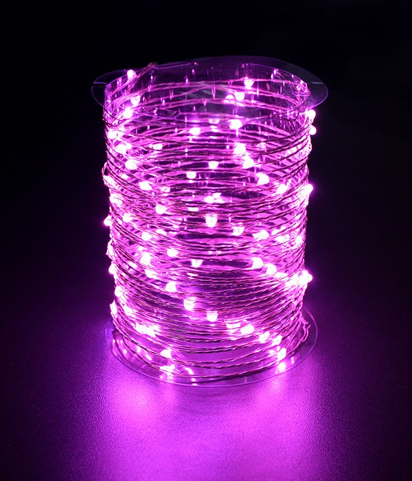 Качественная картинка Светодиодная нить Laitcom "Роса", 10м., 12V, 100 LED, IP20, прозр. провод, розовый
