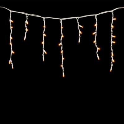 Светодиодная бахрома Laitcom 3,1 x 0,5 м, белый провод (каучук), 120 led, IP65, желтый