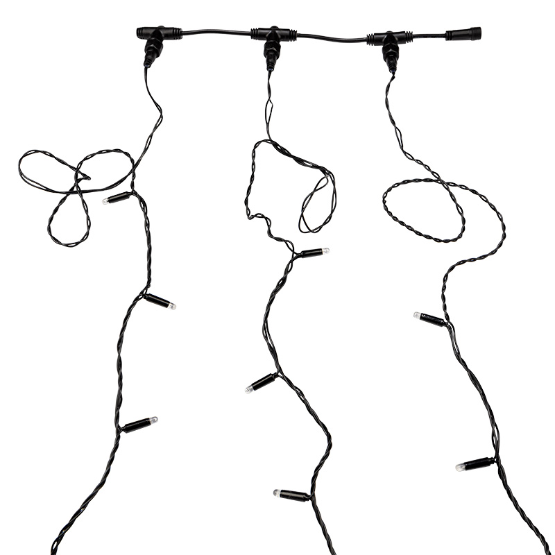 Качественная картинка Гирлянда NEON-NIGHT ClipLight 24V, 3 нити по 10 метров, ТЕПЛЫЙ БЕЛЫЙ