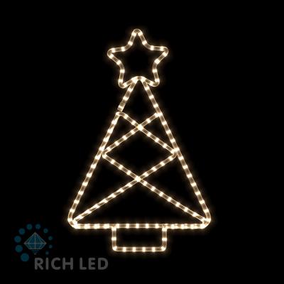 Световая 2Д ёлка МИНИ RichLed (деколейс + дюралайт), 24В, теплый белый