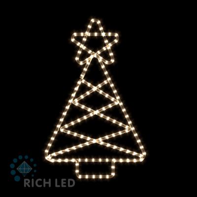 Световая 2Д ёлка RichLed (деколейс + дюралайт), 24В, теплый белый