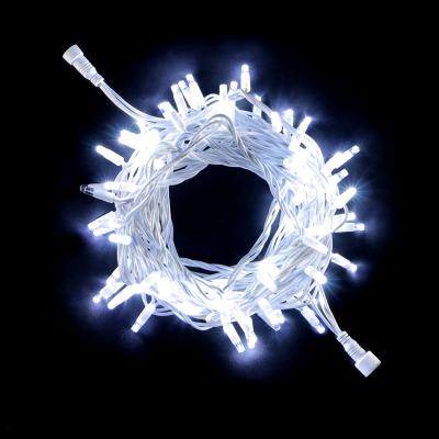 Светодиодная нить с колпачком Laitcom, 10м, 220В, 75 LED, провод белый каучук, IP65, белый, с мерц