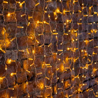 Светодиодный занавес NEON-NIGHT 2х1,5м ЖЕЛТЫЙ, прозрачный ПВХ, IP65, постоянное свечение, 230В