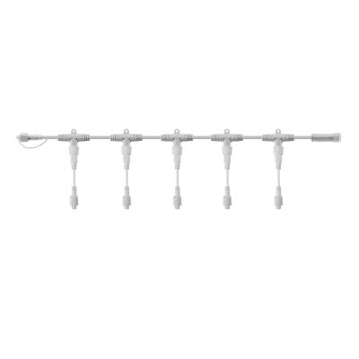 Разветвитель-шина для уличных гирлянд, 1 вход, 5 выходов, 55см, шаг 10см, белый ПВХ NEON-NIGHT