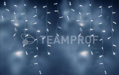Светодиодная бахрома Teamprof 3х0.9м, IP65, герм.колп., статика, прозрачный провод, белая