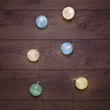 Тайские фонарики Пудра Neon-Night 1,5м, проз.ПВХ, IP20, 10LED, т.белый, батарейки 2*АА (нет)