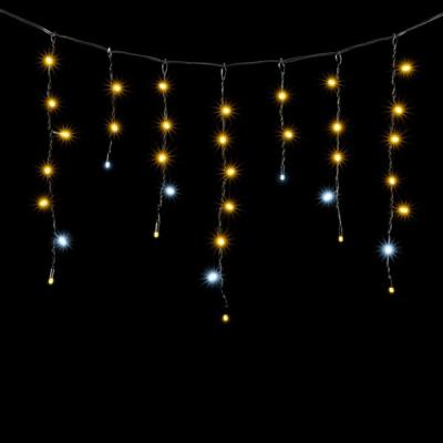 Светодиодная бахрома Laitcom с колпачком 3,1x0,5 м, черн.провод, 120 led, мерц белого диода, т.белый