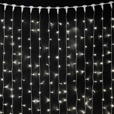 Светодиодный занавес Laitcom, 2 x 2м, прозрачный провод, 400 led, IP54 (мерцание БЕЛЫЙ ДИОД), белый