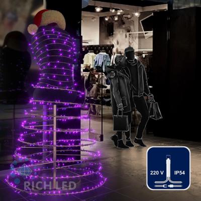 Светодиодные гирлянды RichLed Нить 10 м, 220 В, пост. свечение, прозр.провод, цвет фиолетовый