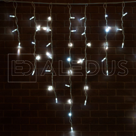 Светодиодная бахрома (Айсикл) ALEDUS 3x0.9 м, провод  каучук (резина), 132 LED, без мерцания