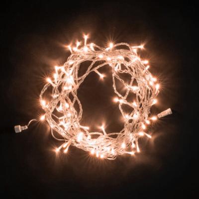 Светодиодная нить Laitcom, 10м, 100 LED, IP54, прозр. провод, Экстра Тепло-Белая 220В, IP54