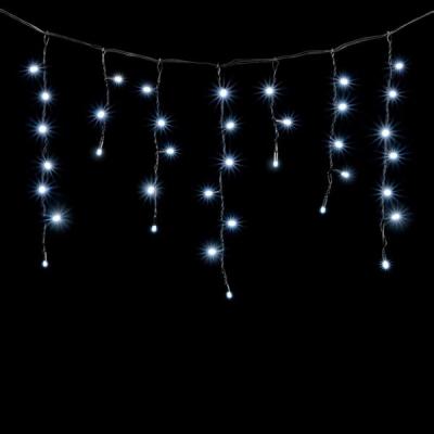 Светодиодная бахрома Laitcom с колпачком 3,1x0,5 м, черн.провод, 120 led, мерц белого диода, белый