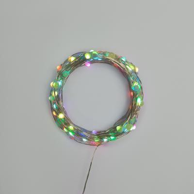 Гирлянда Роса 10м, RGB, IP44, на батарейках 3хАА, с пультом 44 режима