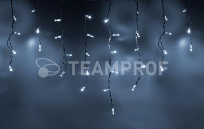 Светодиодная бахрома Teamprof 3х0.6м, IP65, герм.колп., мерцание, белый провод резина, белая