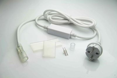 Комплект подключения для 2-х проводного дюралайта 10 мм, Teamprof, с вилкой, 1,5А, белый