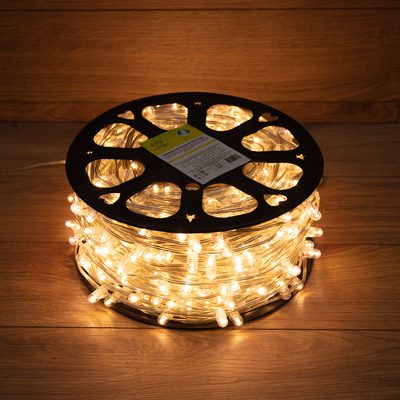 Качественная картинка Гирлянда NEON-NIGHT Клип-лайт 12 V, прозрачный ПВХ, 150 мм, теплый белый